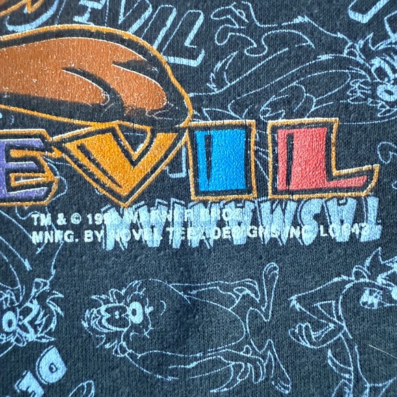 Super Fun Novel Teez Vintage 1993 Looney Tunes Tasmanian Devil Tee T-Shirt - Picture 4 of 5